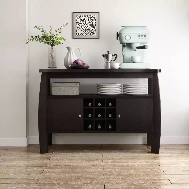 Angla Modern Bold Curved Dining Buffet Espresso - HOMES: Inside + Out