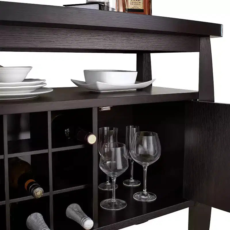 Angla Modern Bold Curved Dining Buffet Espresso - HOMES: Inside + Out