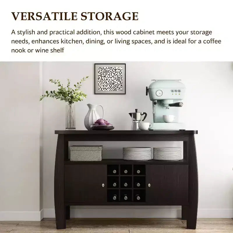 Angla Modern Bold Curved Dining Buffet Espresso - HOMES: Inside + Out