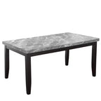 6pc Napoli 64" Marble Top Dining Set Gray - Steve Silver Co.