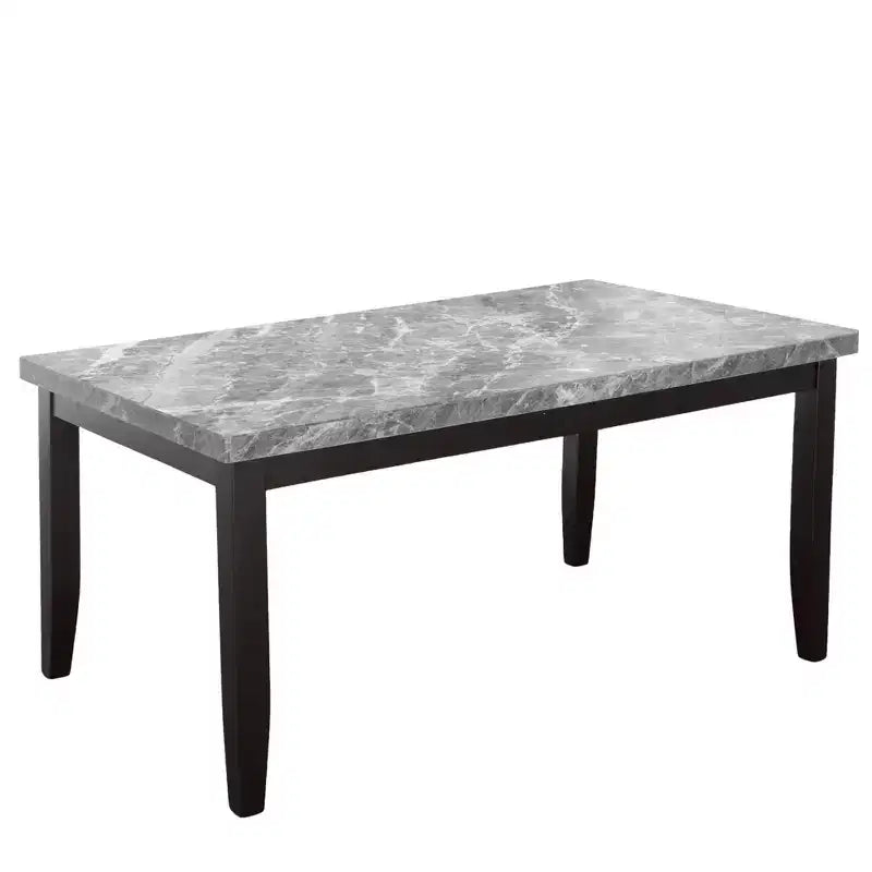 6pc Napoli 64" Marble Top Dining Set Gray - Steve Silver Co.