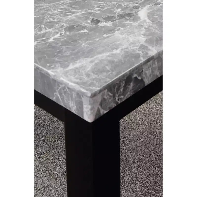 6pc Napoli 64" Marble Top Dining Set Gray - Steve Silver Co.