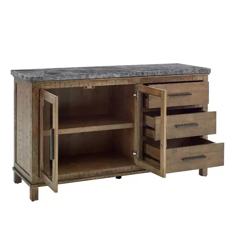Consolle Grayson con piano in marmo grigio/legno invecchiato - Steve Silver Co.