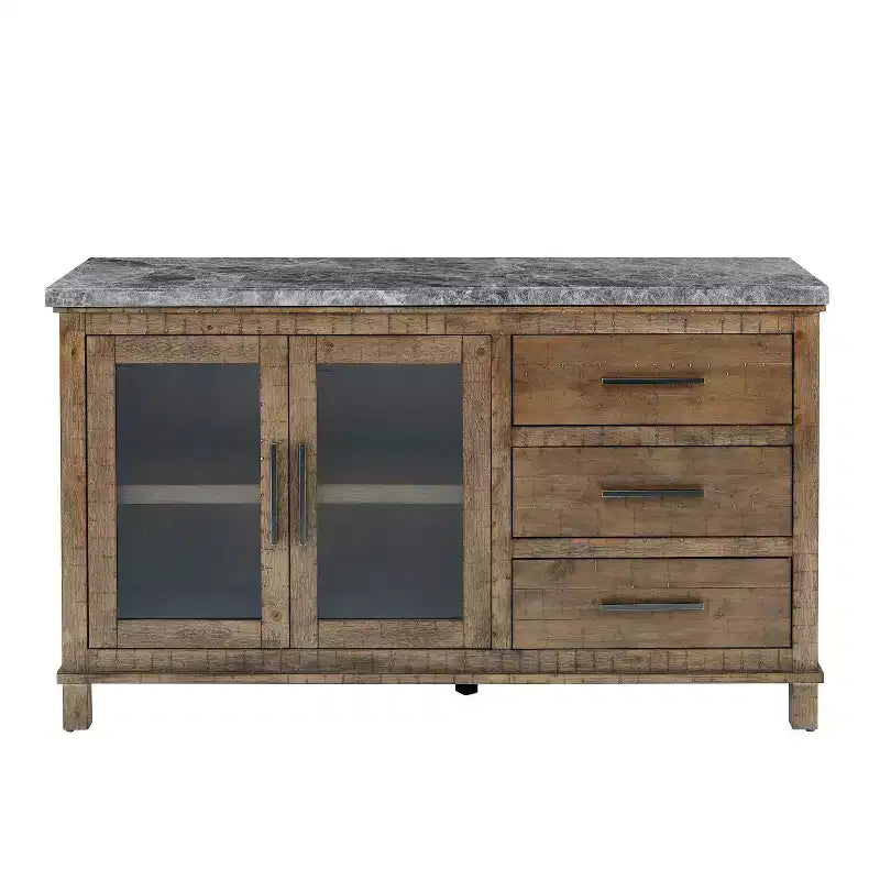 Consolle Grayson con piano in marmo grigio/legno invecchiato - Steve Silver Co.