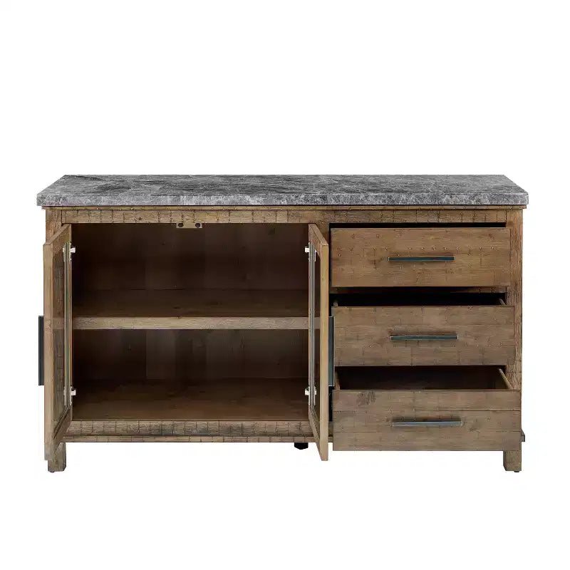 Consolle Grayson con piano in marmo grigio/legno invecchiato - Steve Silver Co.