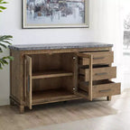 Consolle Grayson con piano in marmo grigio/legno invecchiato - Steve Silver Co.