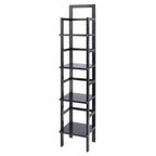 Aiden Narrow Bakers Rack Coffee - Winsome Wood: 4-Tier Storage, Lacquered Wood Finish, Fixed Shelves