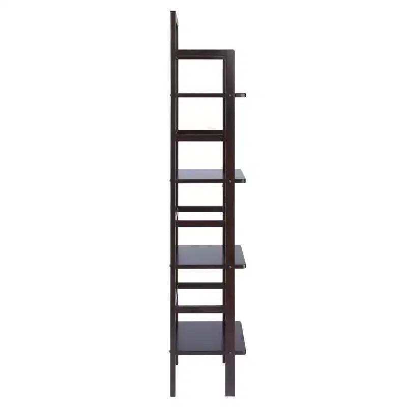 Aiden Narrow Bakers Rack Coffee - Winsome Wood: 4-Tier Storage, Lacquered Wood Finish, Fixed Shelves