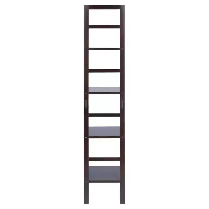 Aiden Narrow Bakers Rack Coffee - Winsome Wood: 4-Tier Storage, Lacquered Wood Finish, Fixed Shelves
