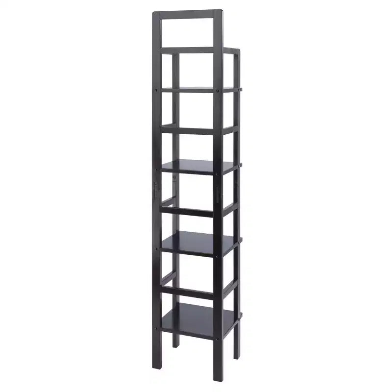 Aiden Narrow Bakers Rack Coffee - Winsome Wood: 4-Tier Storage, Lacquered Wood Finish, Fixed Shelves