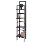 Aiden Narrow Bakers Rack Coffee - Winsome Wood: 4-Tier Storage, Lacquered Wood Finish, Fixed Shelves