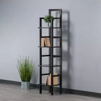 Aiden Narrow Bakers Rack Coffee - Winsome Wood: 4-Tier Storage, Lacquered Wood Finish, Fixed Shelves