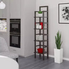 Aiden Narrow Bakers Rack Coffee - Winsome Wood: 4-Tier Storage, Lacquered Wood Finish, Fixed Shelves