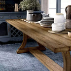 Shelia Solid Pine Wood Dining Table Rustic Pine - HOMES: Inside + Out: Sturdy Trestle Design, Seats 8
