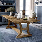 Shelia Solid Pine Wood Dining Table Rustic Pine - HOMES: Inside + Out: Sturdy Trestle Design, Seats 8