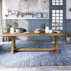 Shelia Solid Pine Wood Dining Table Rustic Pine - HOMES: Inside + Out: Sturdy Trestle Design, Seats 8