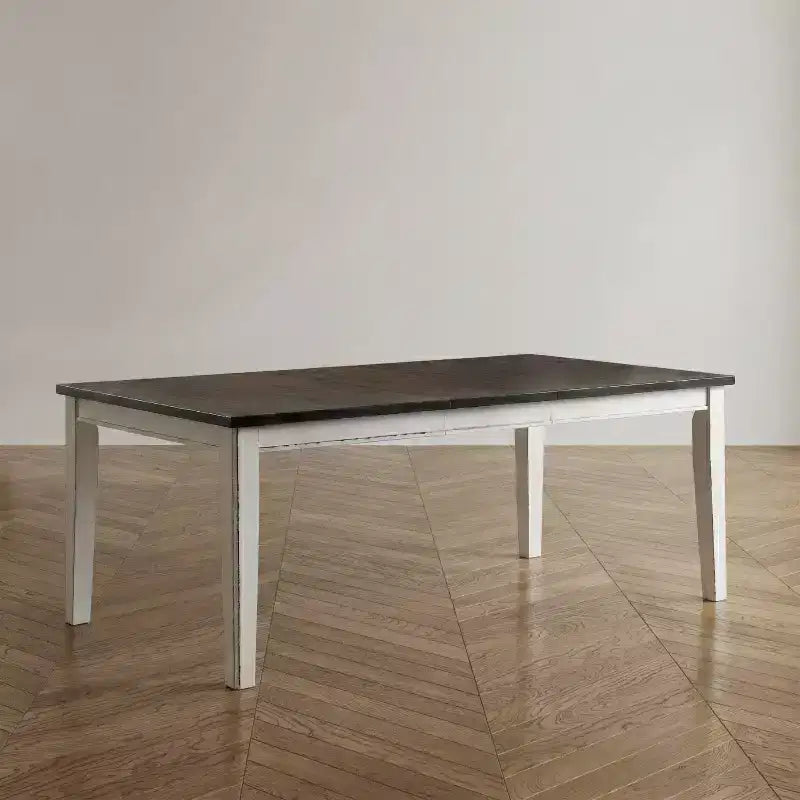 78" Redmond Butterfly Leaf Dining Table Weathered White/Dark Walnut - HOMES: Inside + Out