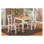 Set 3 Pezzi Tavolo da Pranzo con 2 Sedie Scala Bianco/Naturale – International Concepts: Legno Massello, Quadrato, Non Estensibile