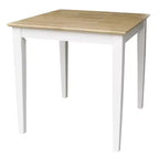 Set 3 Pezzi Tavolo da Pranzo con 2 Sedie Scala Bianco/Naturale – International Concepts: Legno Massello, Quadrato, Non Estensibile