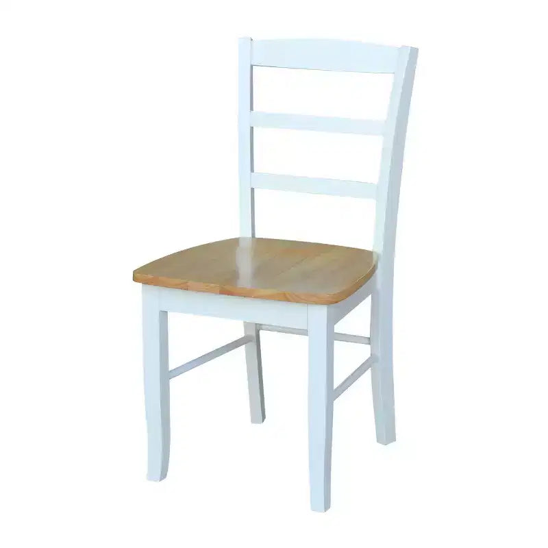 Set 3 Pezzi Tavolo da Pranzo con 2 Sedie Scala Bianco/Naturale – International Concepts: Legno Massello, Quadrato, Non Estensibile