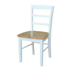 Set 3 Pezzi Tavolo da Pranzo con 2 Sedie Scala Bianco/Naturale – International Concepts: Legno Massello, Quadrato, Non Estensibile