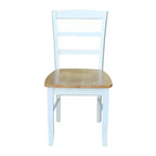 Set 3 Pezzi Tavolo da Pranzo con 2 Sedie Scala Bianco/Naturale – International Concepts: Legno Massello, Quadrato, Non Estensibile