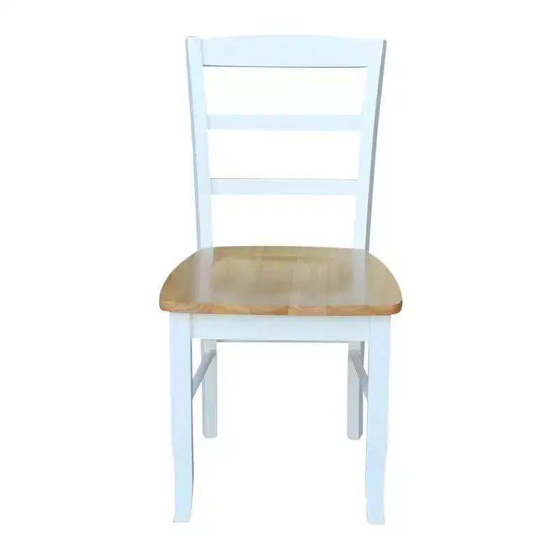 Set 3 Pezzi Tavolo da Pranzo con 2 Sedie Scala Bianco/Naturale – International Concepts: Legno Massello, Quadrato, Non Estensibile