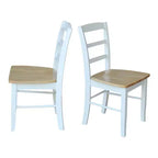 Set 3 Pezzi Tavolo da Pranzo con 2 Sedie Scala Bianco/Naturale – International Concepts: Legno Massello, Quadrato, Non Estensibile