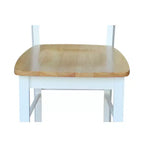 Set 3 Pezzi Tavolo da Pranzo con 2 Sedie Scala Bianco/Naturale – International Concepts: Legno Massello, Quadrato, Non Estensibile