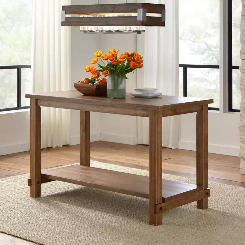 Buylateral Hathaway Tavolo da pranzo rettangolare a altezza bancone in stile rustico moderno, colore Driftwood
