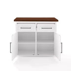 Crosley Bartlett Isola da cucina con piano in legno bianco/noce: Stile tradizionale, Ripiani regolabili, Carrello contenitore
