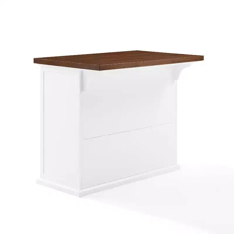 Crosley Bartlett Isola da cucina con piano in legno bianco/noce: Stile tradizionale, Ripiani regolabili, Carrello contenitore