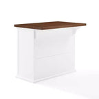 Crosley Bartlett Isola da cucina con piano in legno bianco/noce: Stile tradizionale, Ripiani regolabili, Carrello contenitore