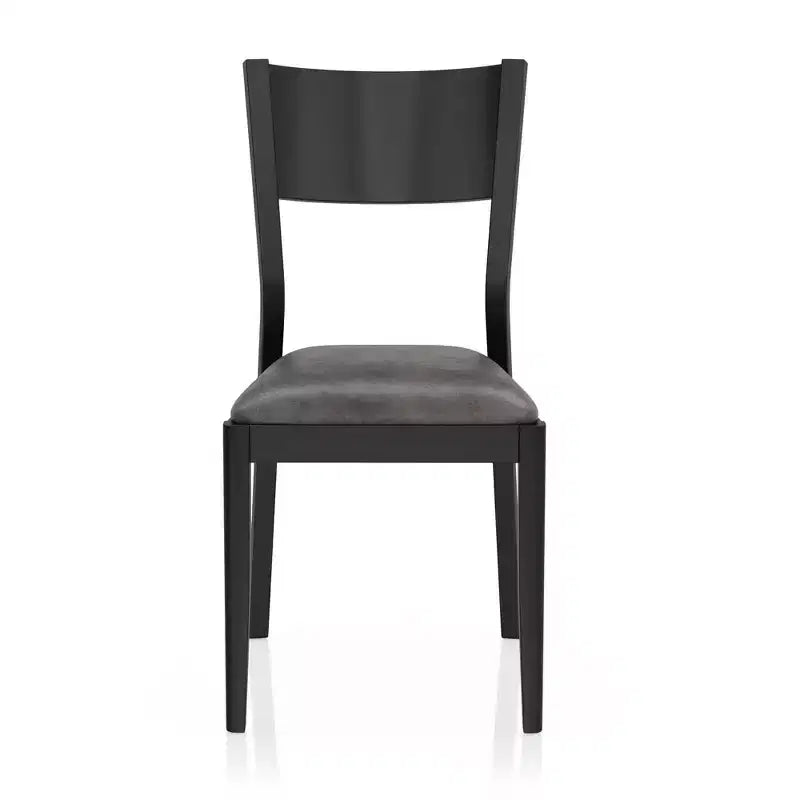 Set da pranzo moderno di metà secolo Bernst 5 pezzi quercia anticata/nero/grigio - miBasics: Struttura in legno di caucciù, sedute in similpelle