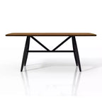 Set da pranzo moderno di metà secolo Bernst 5 pezzi quercia anticata/nero/grigio - miBasics: Struttura in legno di caucciù, sedute in similpelle
