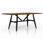 Set da pranzo moderno di metà secolo Bernst 5 pezzi quercia anticata/nero/grigio - miBasics: Struttura in legno di caucciù, sedute in similpelle