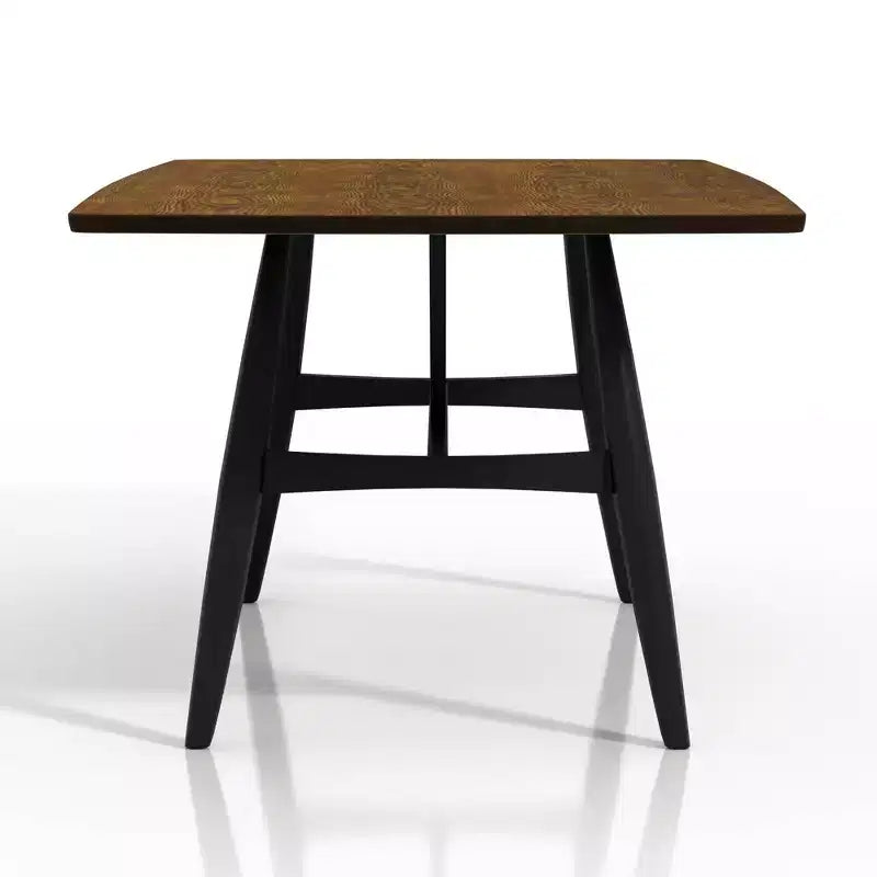 Set da pranzo moderno di metà secolo Bernst 5 pezzi quercia anticata/nero/grigio - miBasics: Struttura in legno di caucciù, sedute in similpelle