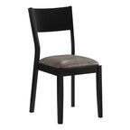 Set da pranzo moderno di metà secolo Bernst 5 pezzi quercia anticata/nero/grigio - miBasics: Struttura in legno di caucciù, sedute in similpelle