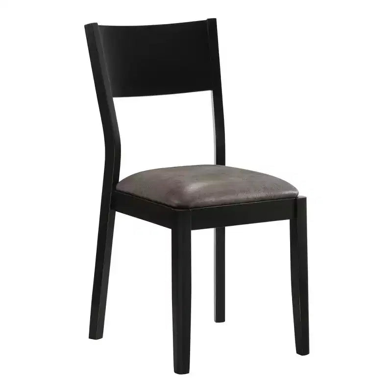 Set da pranzo moderno di metà secolo Bernst 5 pezzi quercia anticata/nero/grigio - miBasics: Struttura in legno di caucciù, sedute in similpelle