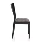 Set da pranzo moderno di metà secolo Bernst 5 pezzi quercia anticata/nero/grigio - miBasics: Struttura in legno di caucciù, sedute in similpelle