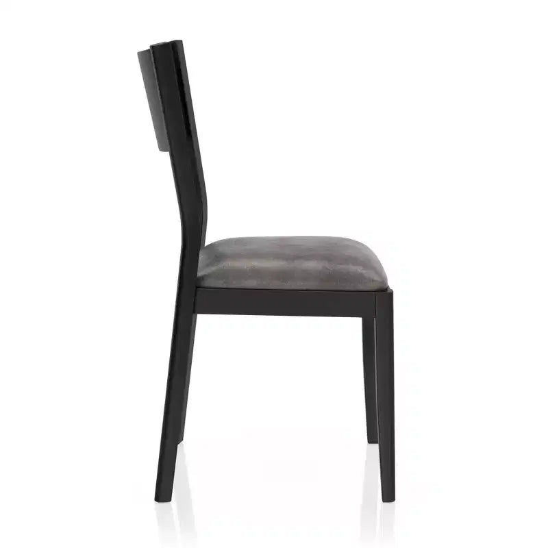Set da pranzo moderno di metà secolo Bernst 5 pezzi quercia anticata/nero/grigio - miBasics: Struttura in legno di caucciù, sedute in similpelle
