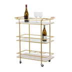 Glam Marble Bar Cart Gold - Olivia & May: Luxury Tea Serving Cart, No Assembly, Metal Frame