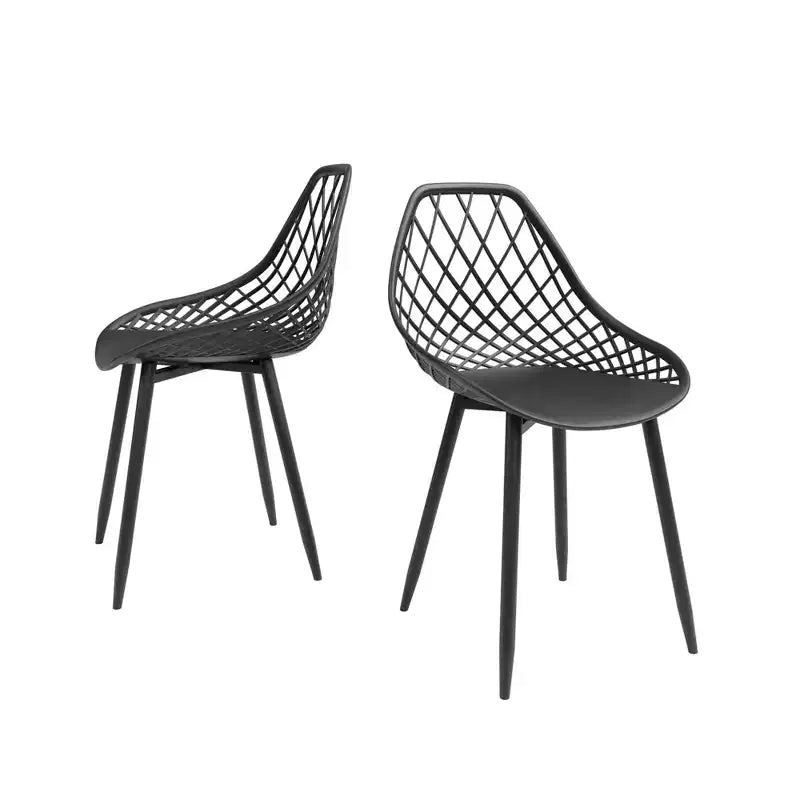 Set da Pranzo 3 pezzi Kurv Marmo Finto Bianco/Nero - Jamesdar