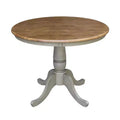 29" Dining Height Loraina Round Pedestal Table Hickory Brown/Stone Gray - International Concepts: Solid Wood, Seats 4