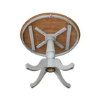 29" Dining Height Loraina Round Pedestal Table Hickory Brown/Stone Gray - International Concepts: Solid Wood, Seats 4