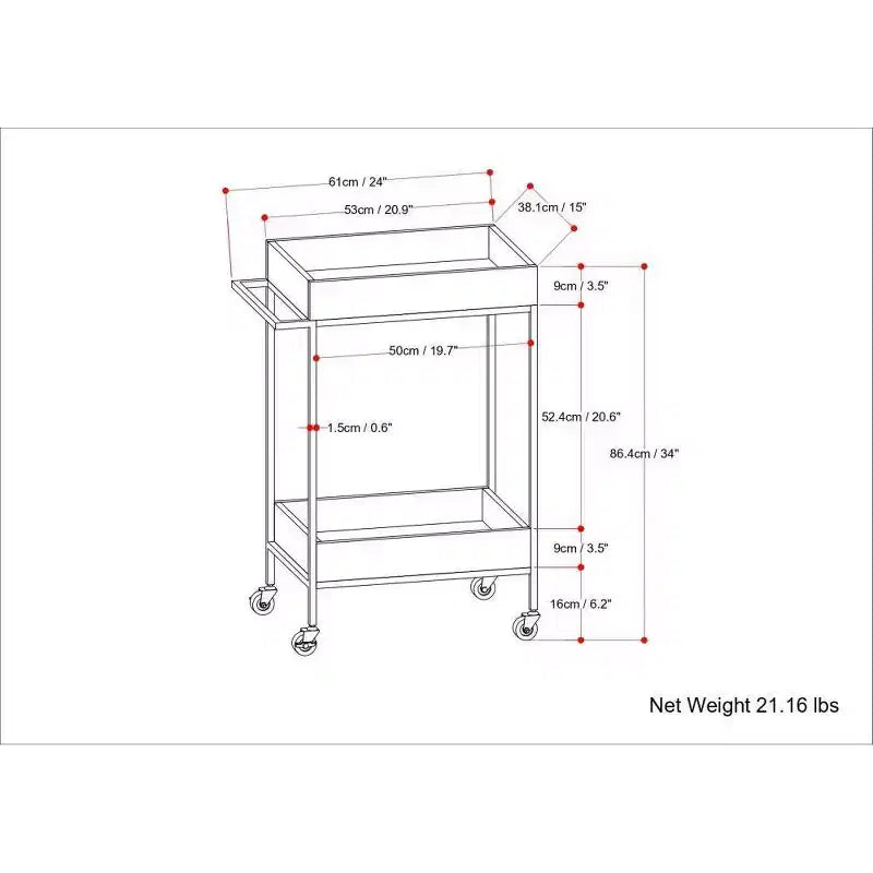 Trellis Bar Cart Natural - WyndenHall