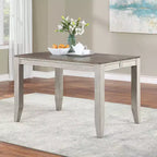 Abacus Counter Table Alabaster/Honey - Steve Silver Co.: 36" High, Square, Seats 8, Butterfly Leaf