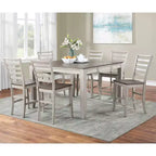 Abacus Counter Table Alabaster/Honey - Steve Silver Co.: 36" High, Square, Seats 8, Butterfly Leaf