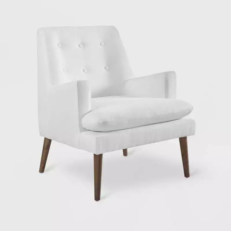 Poltrona lounge imbottita Leisure bianca - Modway: Mid-Century Modern, d'accento per camera da letto, in schiuma ad alta densità
