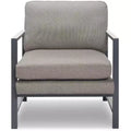 Russell Bronze Metal Frame Accent Chair Gray - Finch: Upholstered Polyester, Modern Club Chair with 250lb Capacity